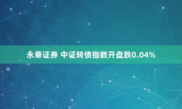永華证券 中证转债指数开盘跌0.04%