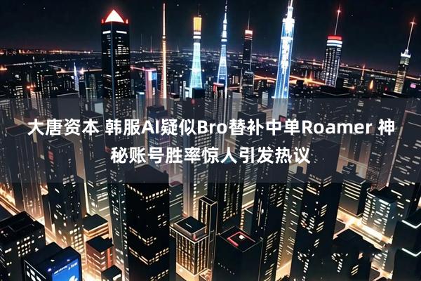 大唐资本 韩服AI疑似Bro替补中单Roamer 神秘账号胜率惊人引发热议