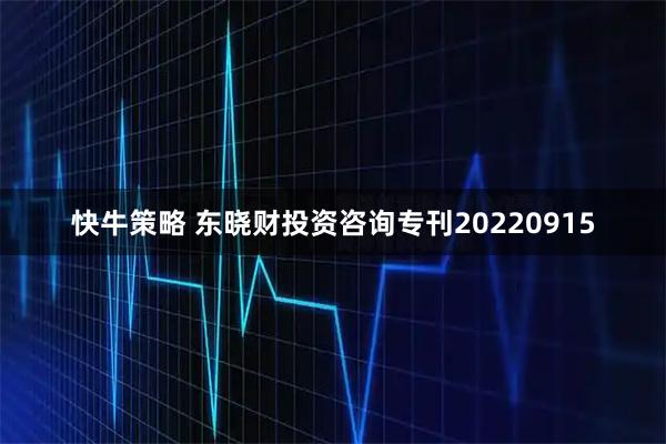 快牛策略 东晓财投资咨询专刊20220915